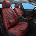 Wine Red Leather Full Set Car Seat Covers C511