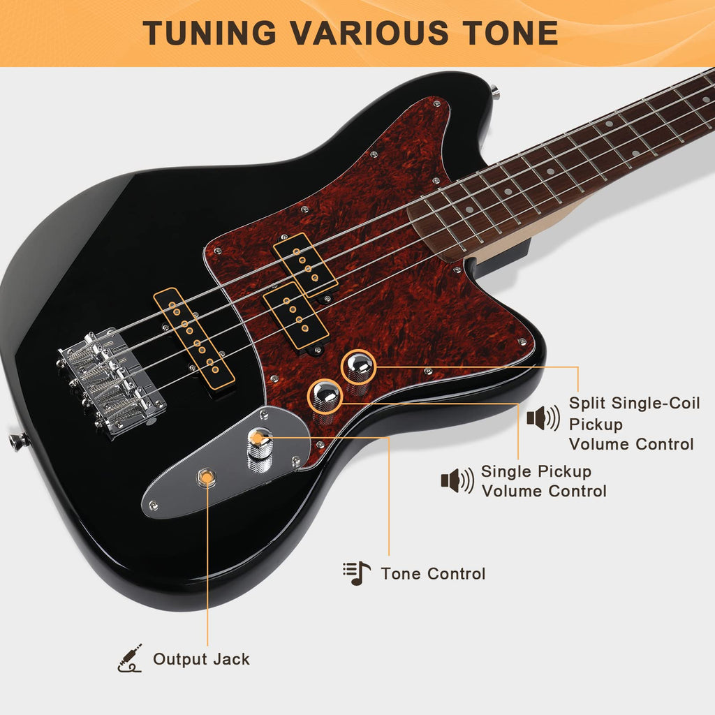 4 String Electric Bass Guitar Beginner Kit with Amp U384304