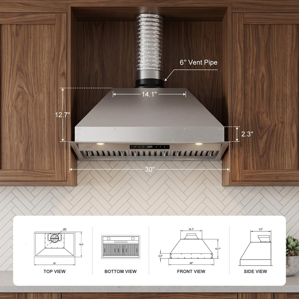 30 Inch 1200 CFM 8-Speed Kitchen Exhaust Fan L370