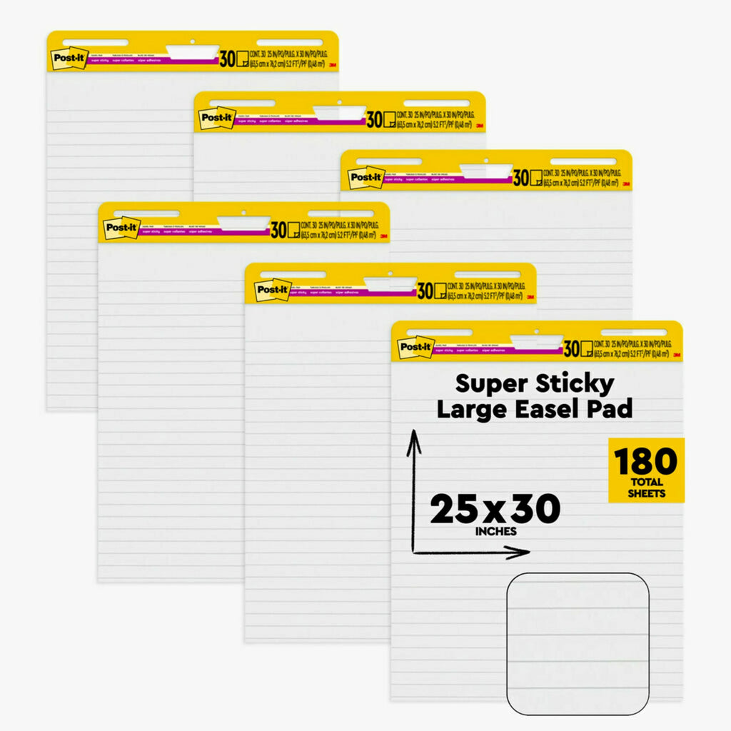 White Lined Easel Pad, 25 x 30 in, 6 Pads V322285