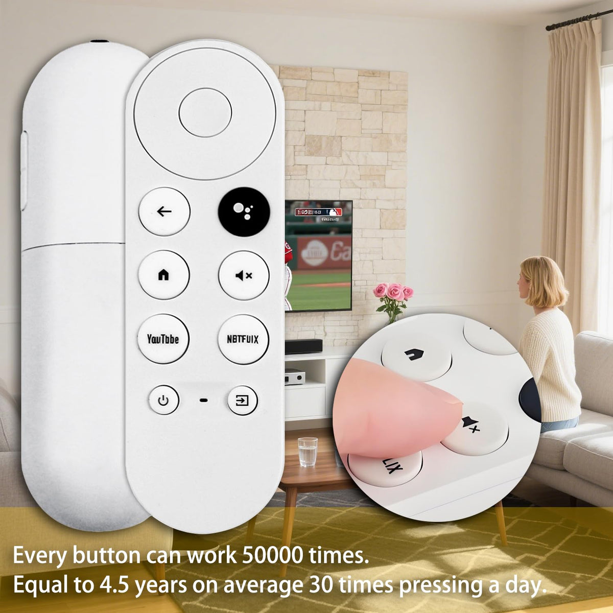 Replacement Voice Remote Control Compatible with Google Chromecast TV C2088