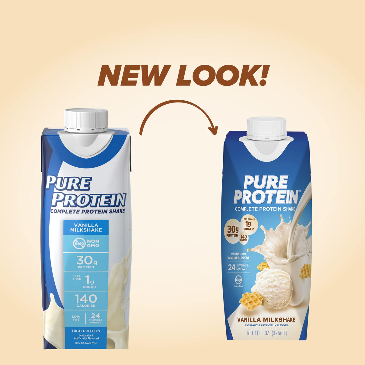 Chocolate and Vanilla Protein Shakes, 30g Protein, 11oz, 12 Pack C53177