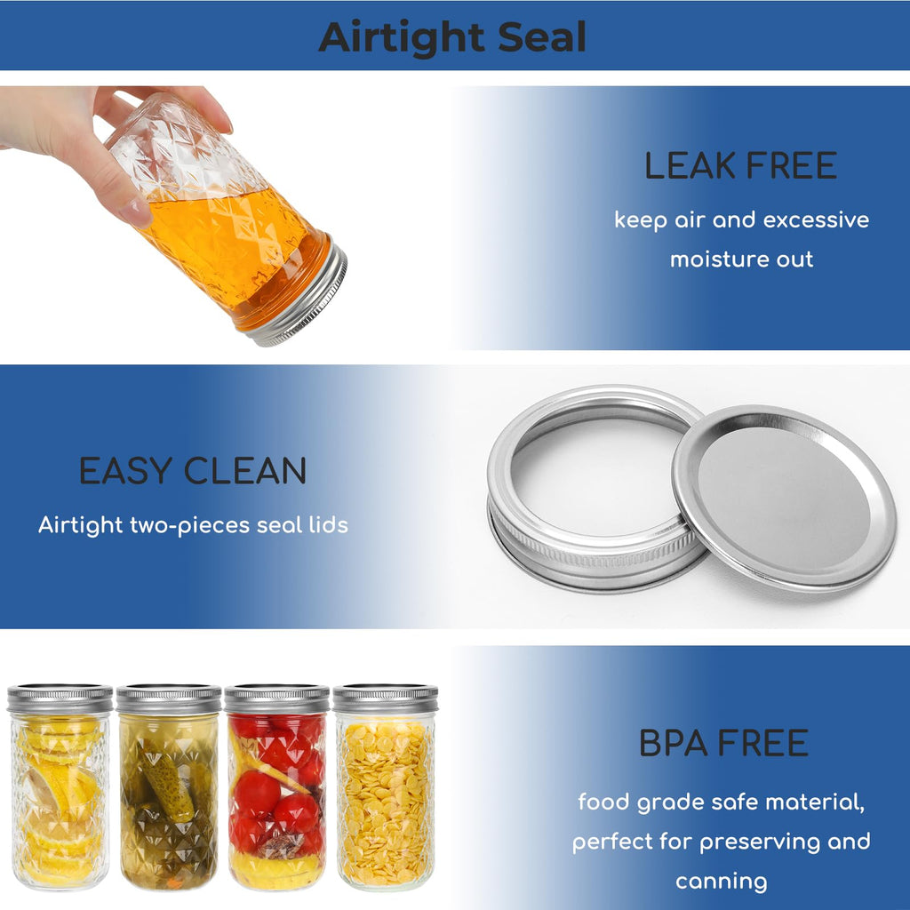 12 oz Regular Mouth Glass Mason Jar 15 Pack Y415