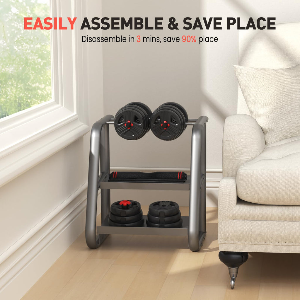 Adjustable Dumbbell Set 20/30/40/60/80 lb Free Weight Set P771069