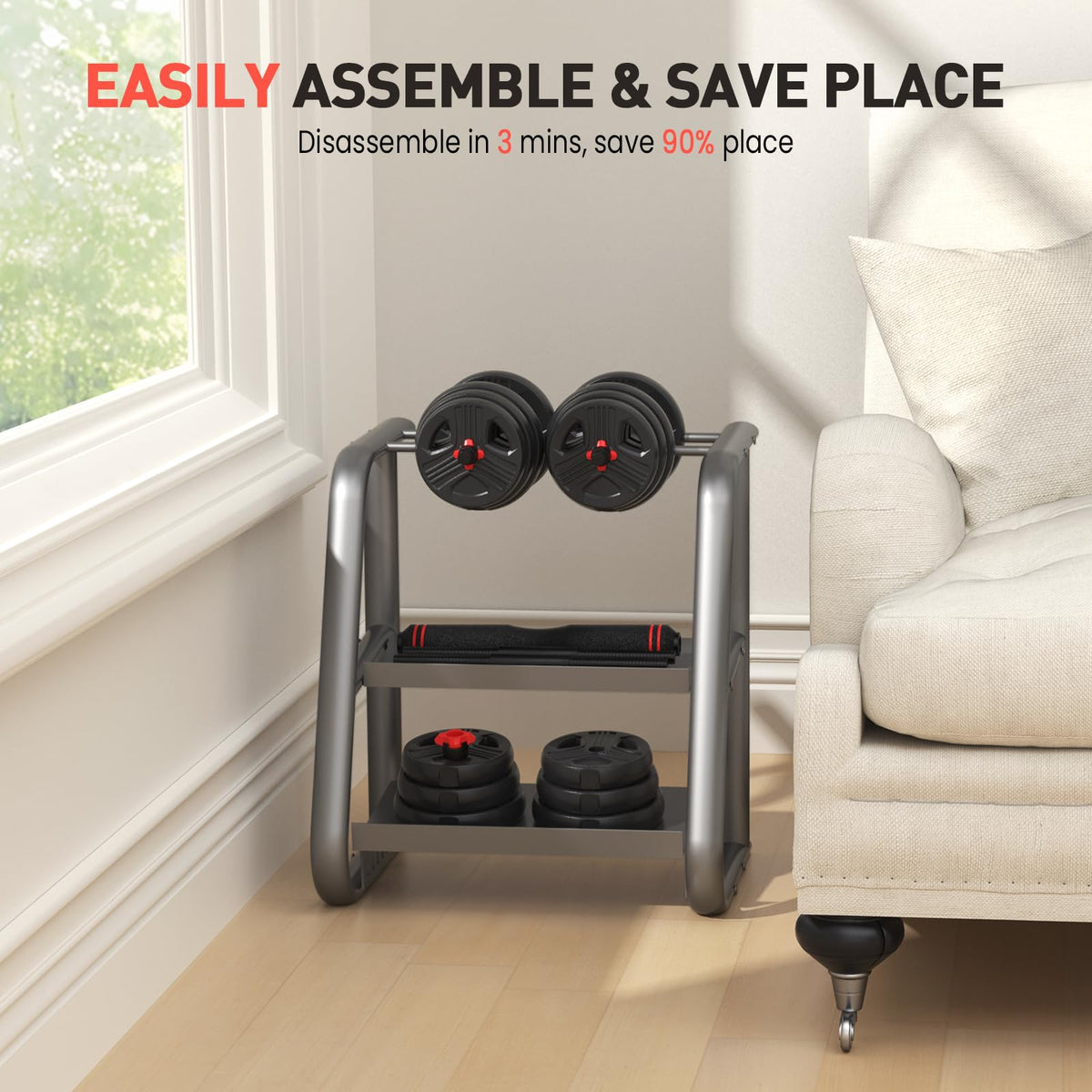 Adjustable Dumbbell Set 20/30/40/60/80 lb Free Weight Set P771069