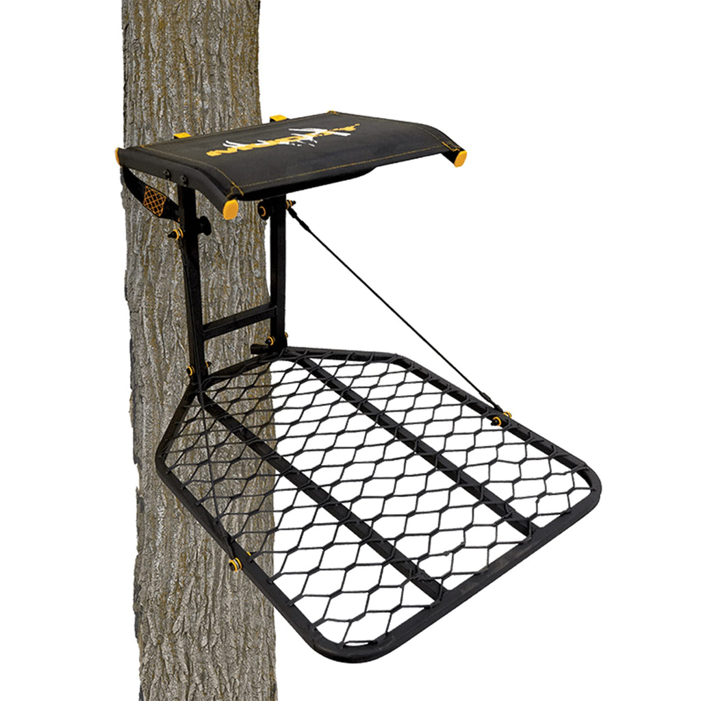 1-Person Tree Stand Platform & Set of 3 Climbing Sticks with Fold-Up Steps W472275