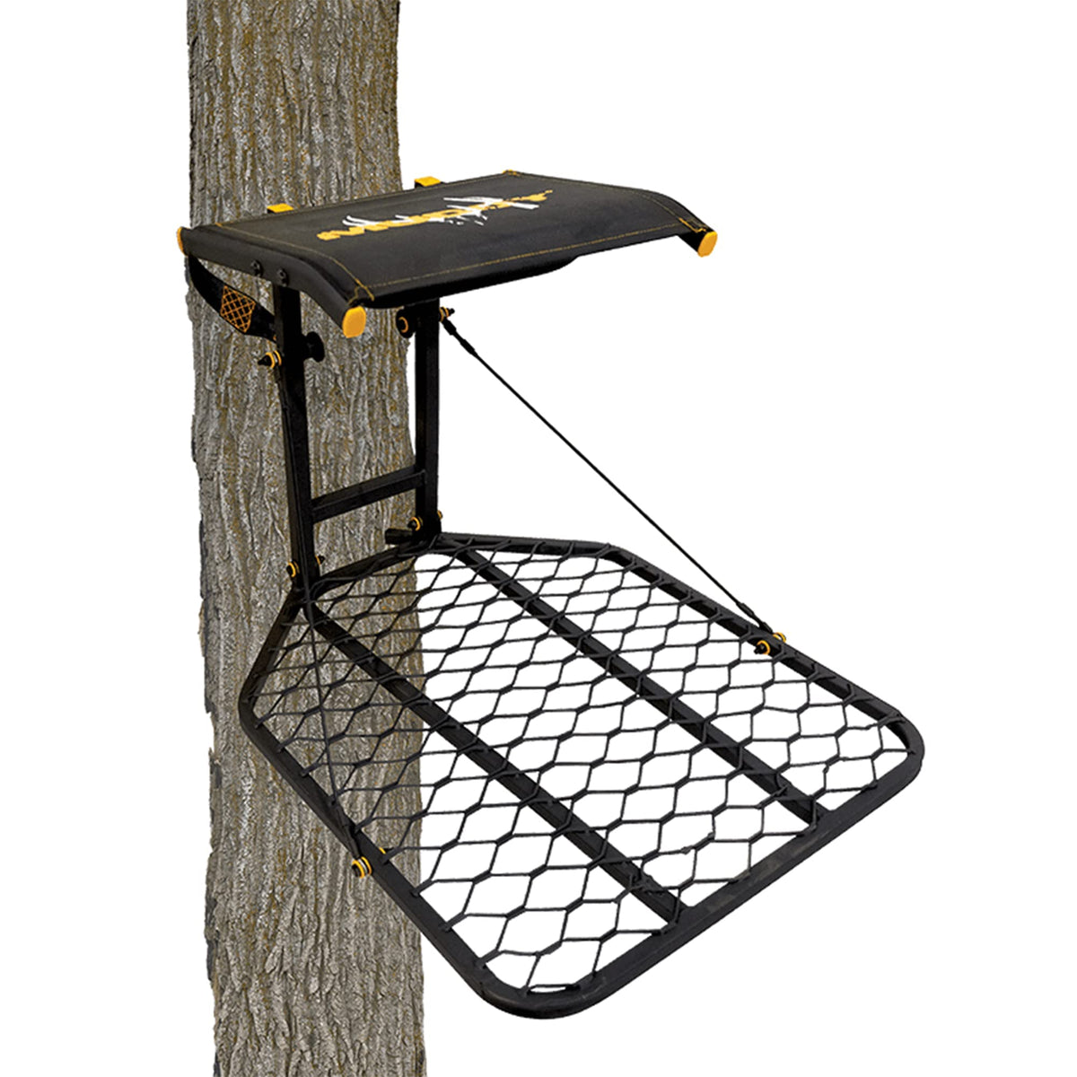 1-Person Tree Stand Platform & Set of 3 Climbing Sticks with Fold-Up Steps W472275