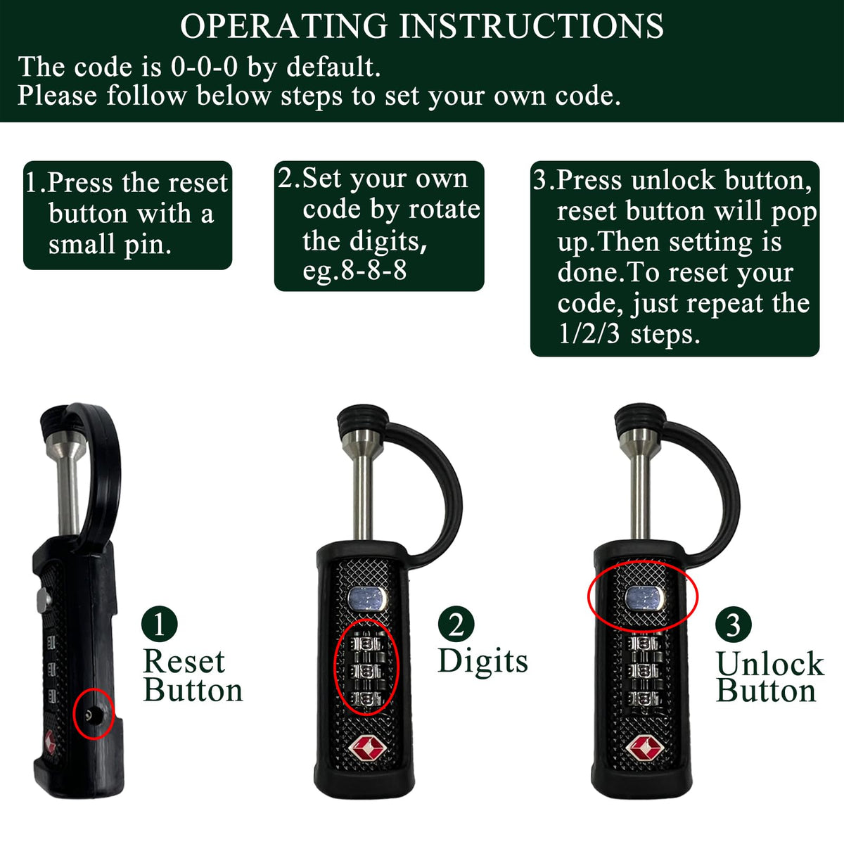 3-Dial Combo Padlock R810