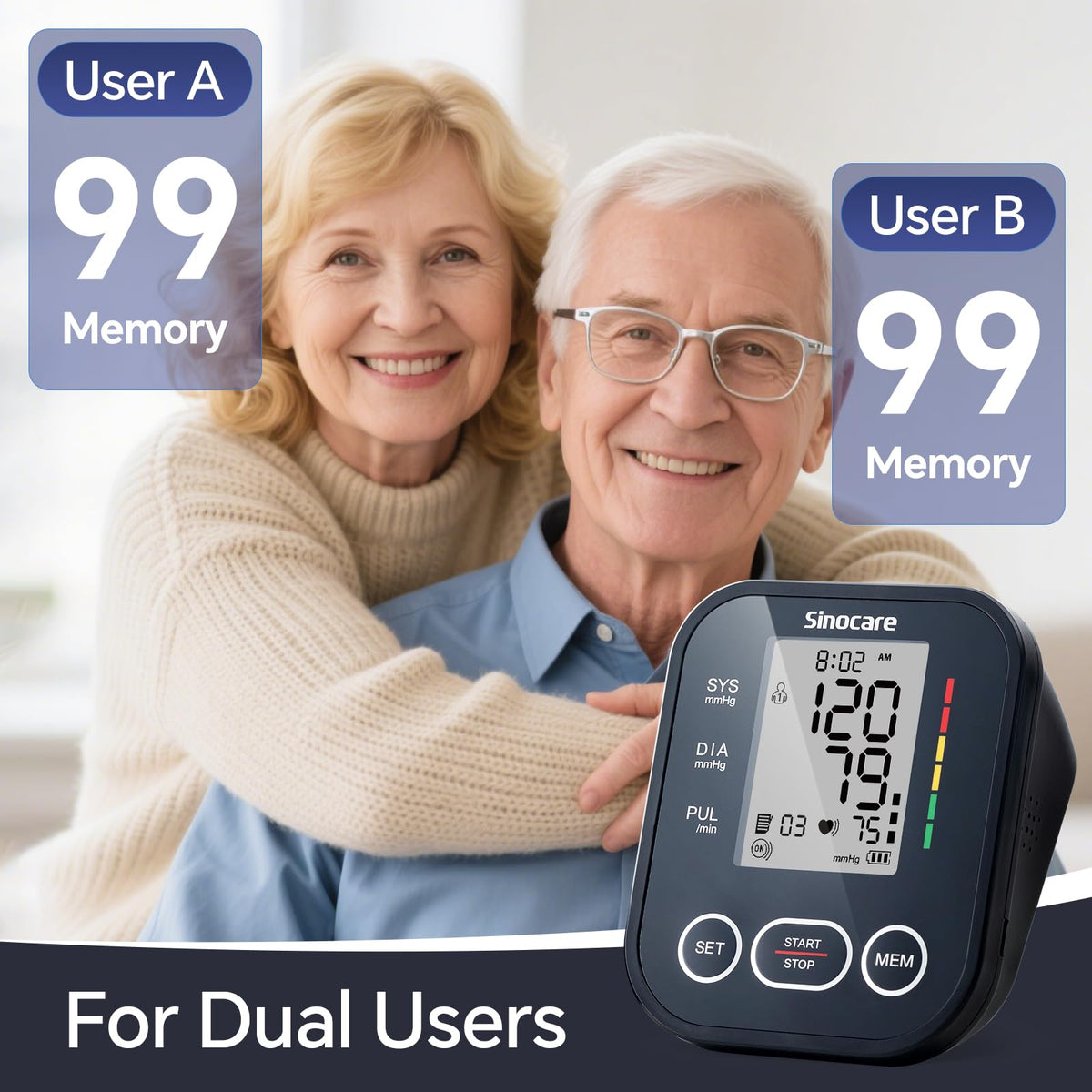 Upper Arm Blood Pressure Monitor with Adjustable Arm Cuff H2044
