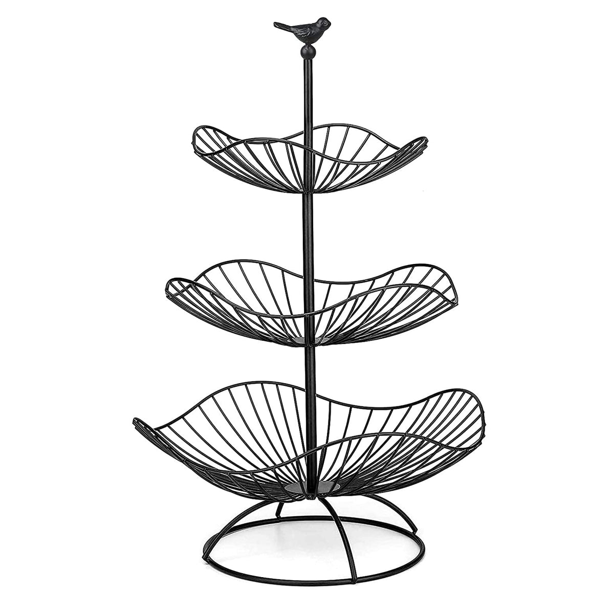 3-Tier Metal Wire Fruit Basket Stand H7673