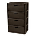 Dark Brown 4 Drawer Plastic Drawer Tower Z33770