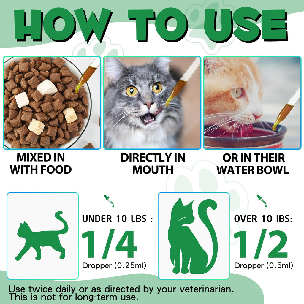 Natural Probiotic Digestive Support Supplement Drops for Cats O97169