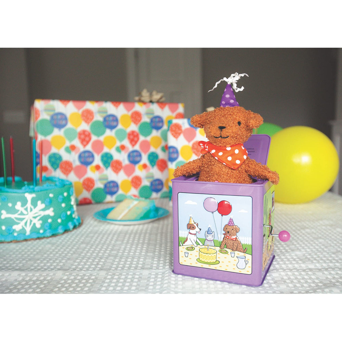 Birthday Puppy Jack-in-the-Box Toy L34583