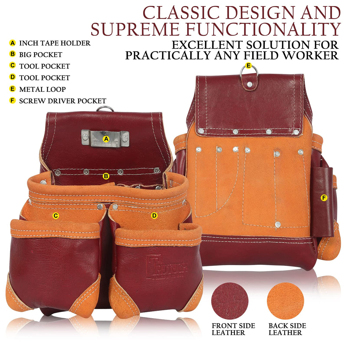 Maroon Leather Tool Belt W34702