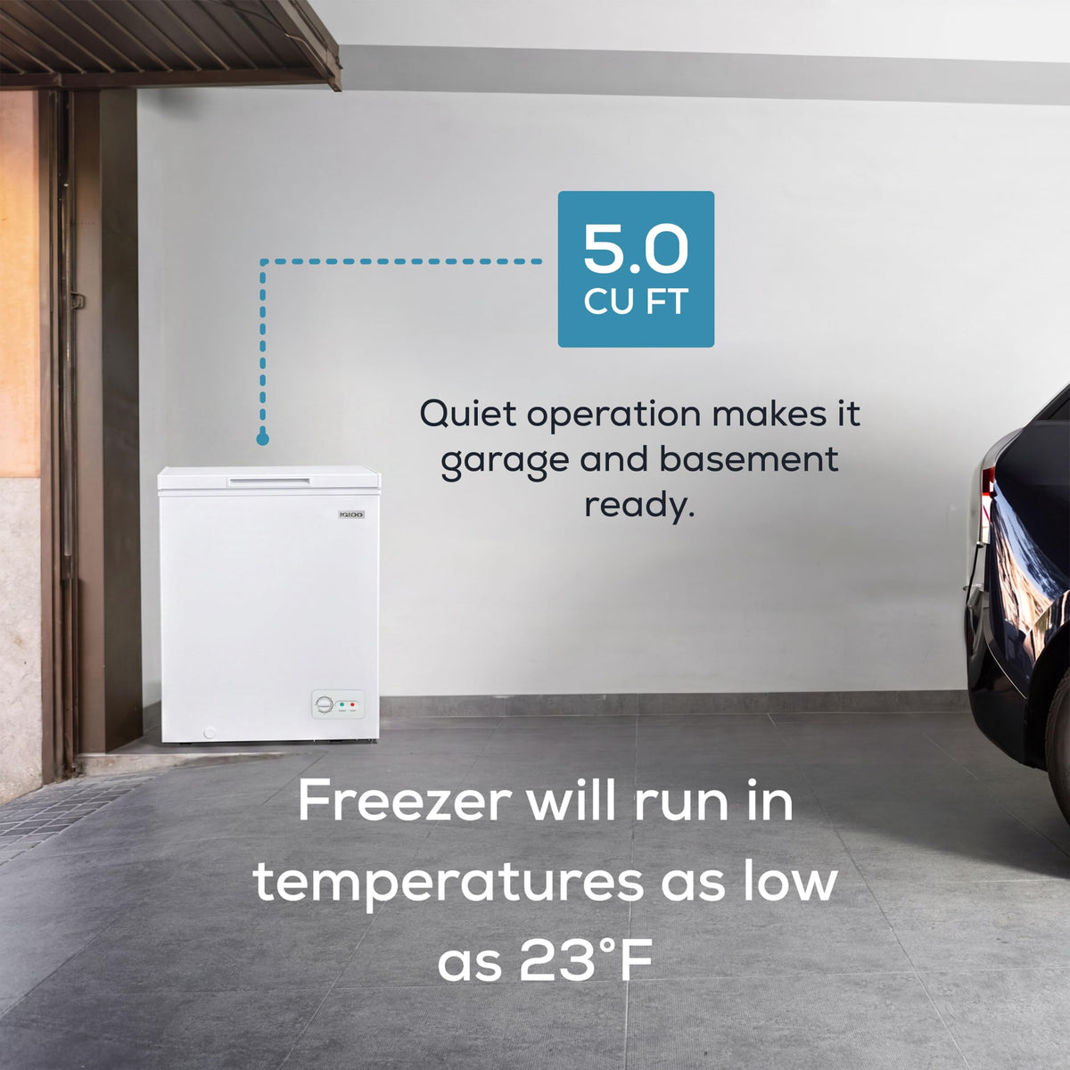 5.0 Cu Ft Upright Deep Freezer with Removable Basket Q27137