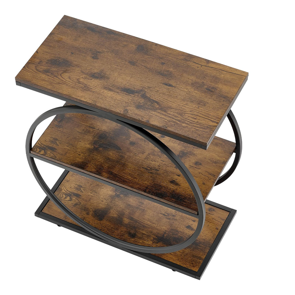 3-Tier Narrow Side Table with Open Storage Shelves M104