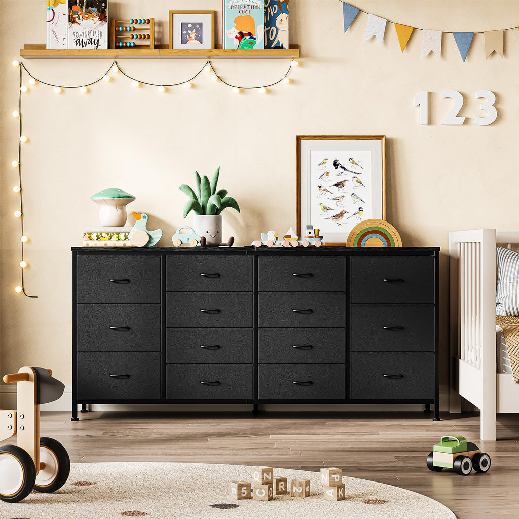 Black 14 Drawer Dresser TV Stand L829351