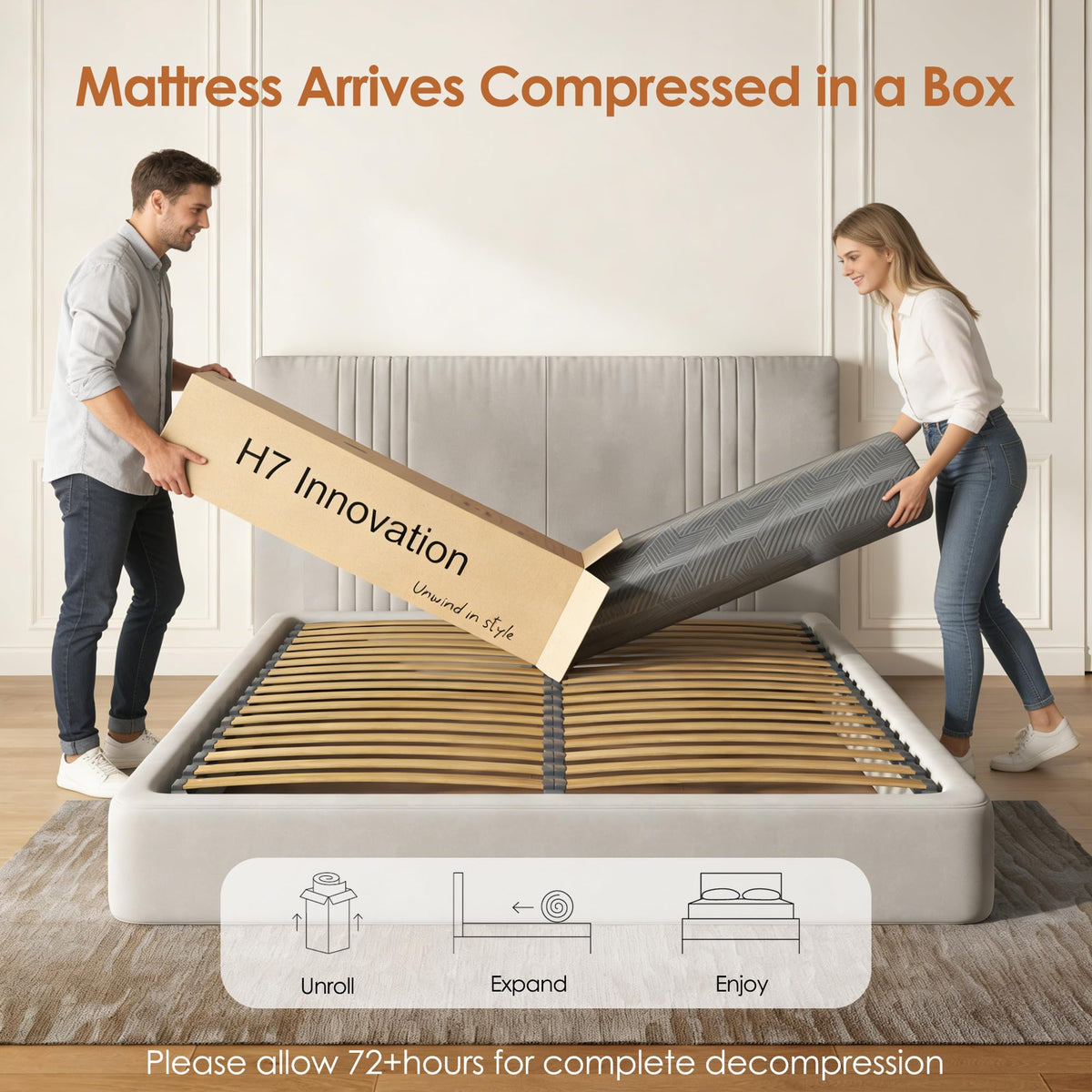5 inch Bamboo Charcoal Gel Memory Foam Full Size Mattress Y977