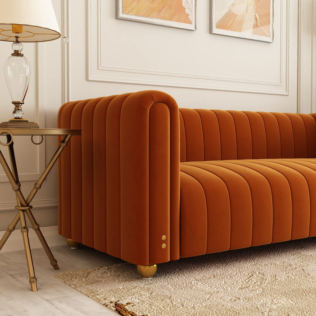 Velvet Sofa Set with Gold Metal Legs K416816