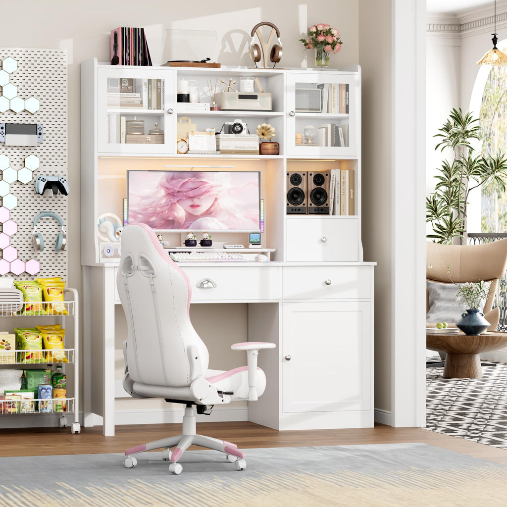 Computer Desk with Hutch and Power Outlet E920
