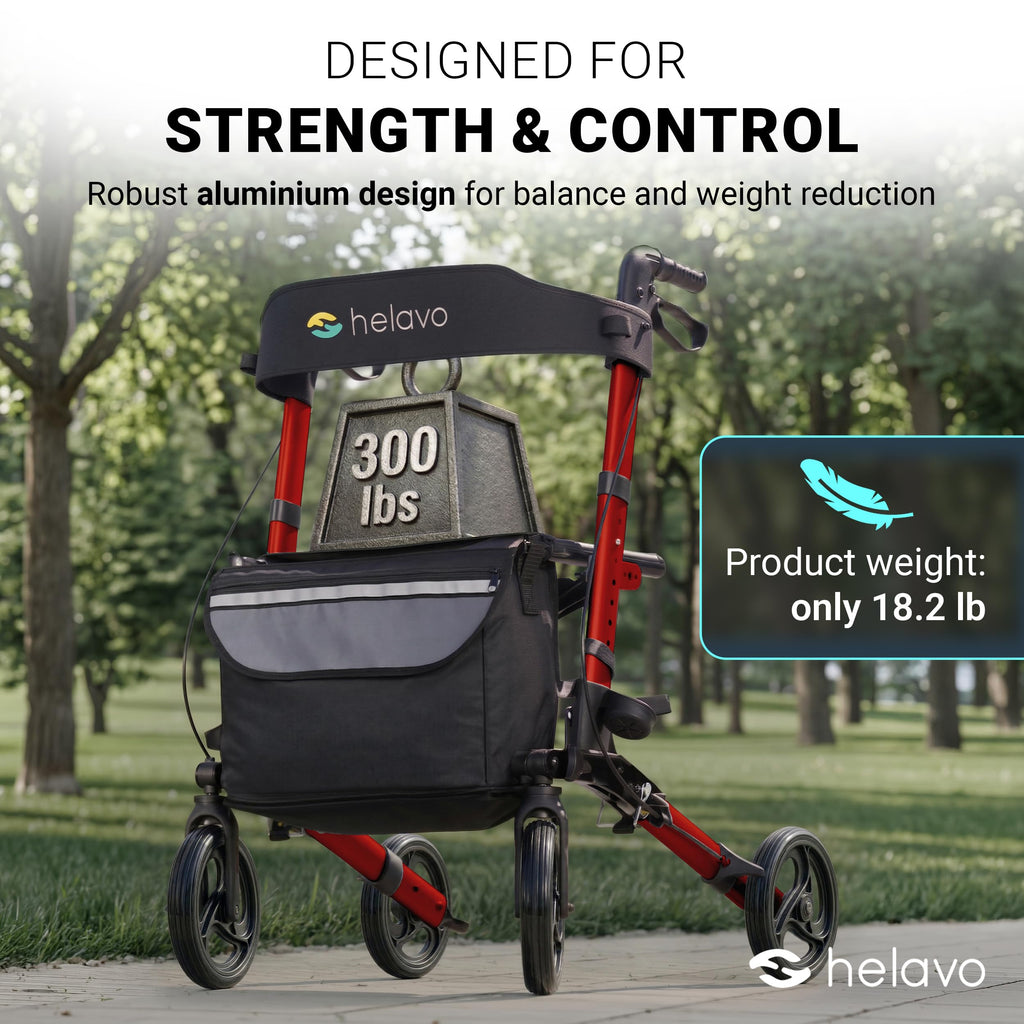 Foldable Lightweight Rollator Walker with Seat G474018