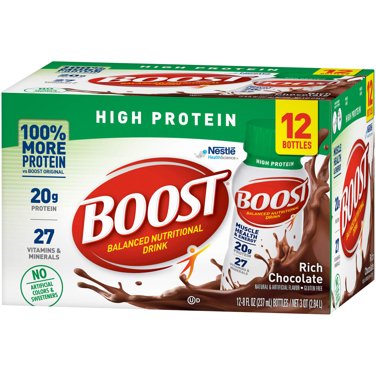 High Protein Nutritional Drink, Chocolate, 8 FL OZ, 12 pk D8085