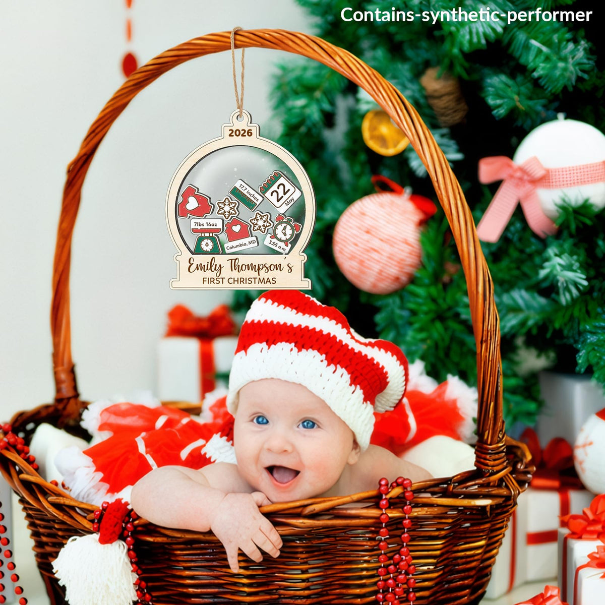 Baby's First Christmas Ornament 2026 Spherical W25704