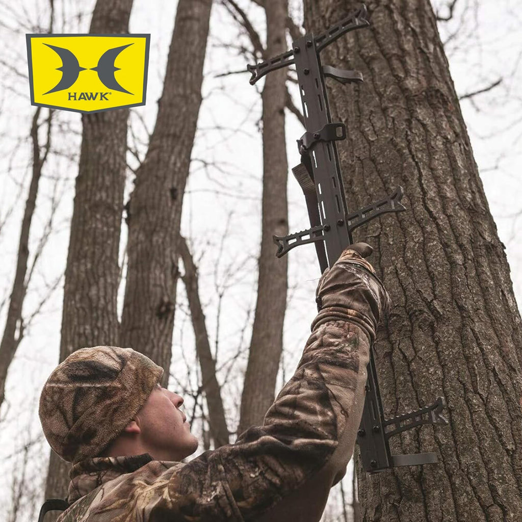 1-Person Tree Stand Platform & Set of 3 Climbing Sticks with Fold-Up Steps W472275