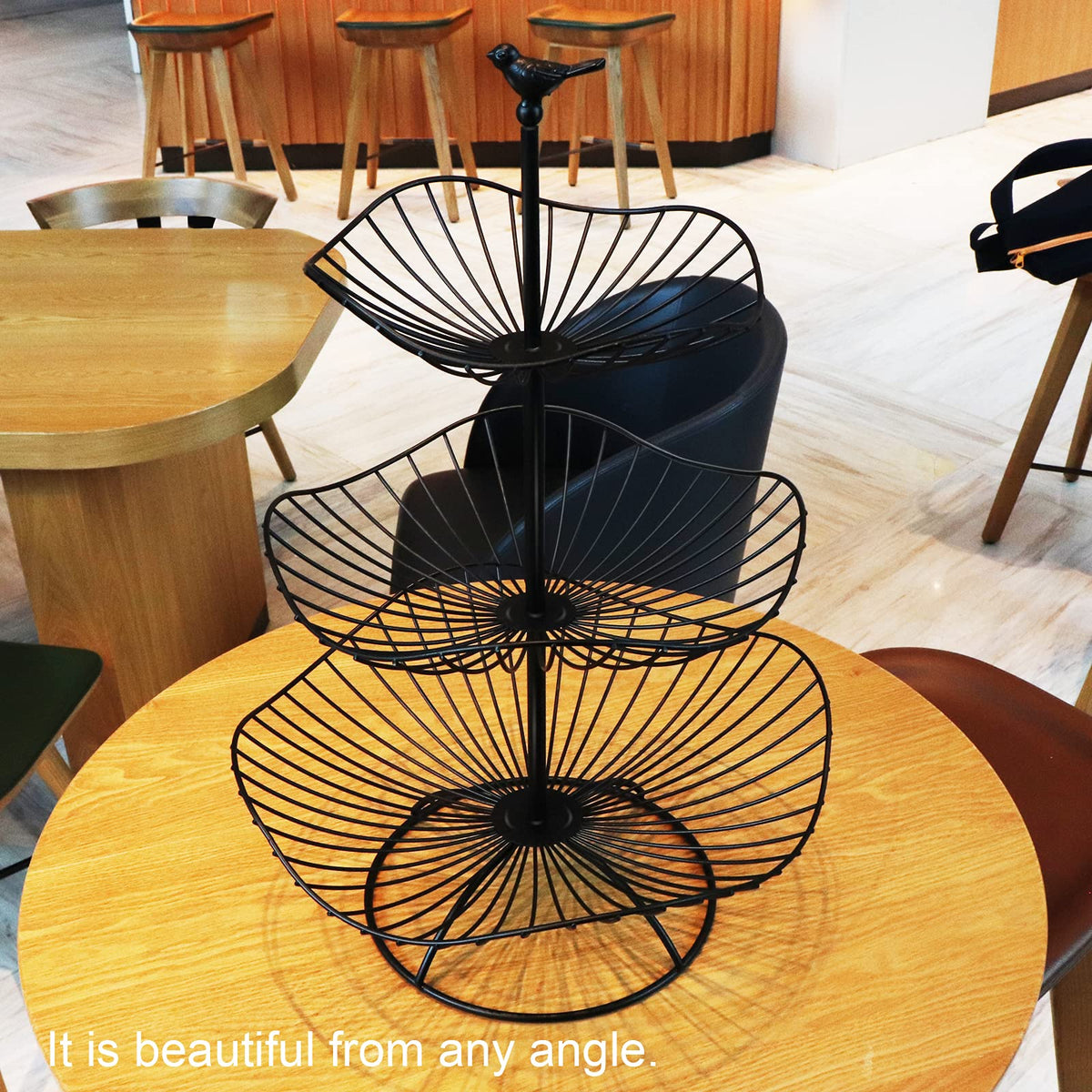 3-Tier Metal Wire Fruit Basket Stand H7673