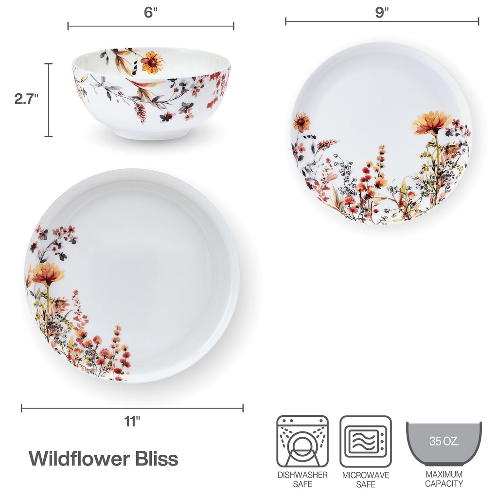 12 Piece Floral Bone China Dinnerware Set G9642