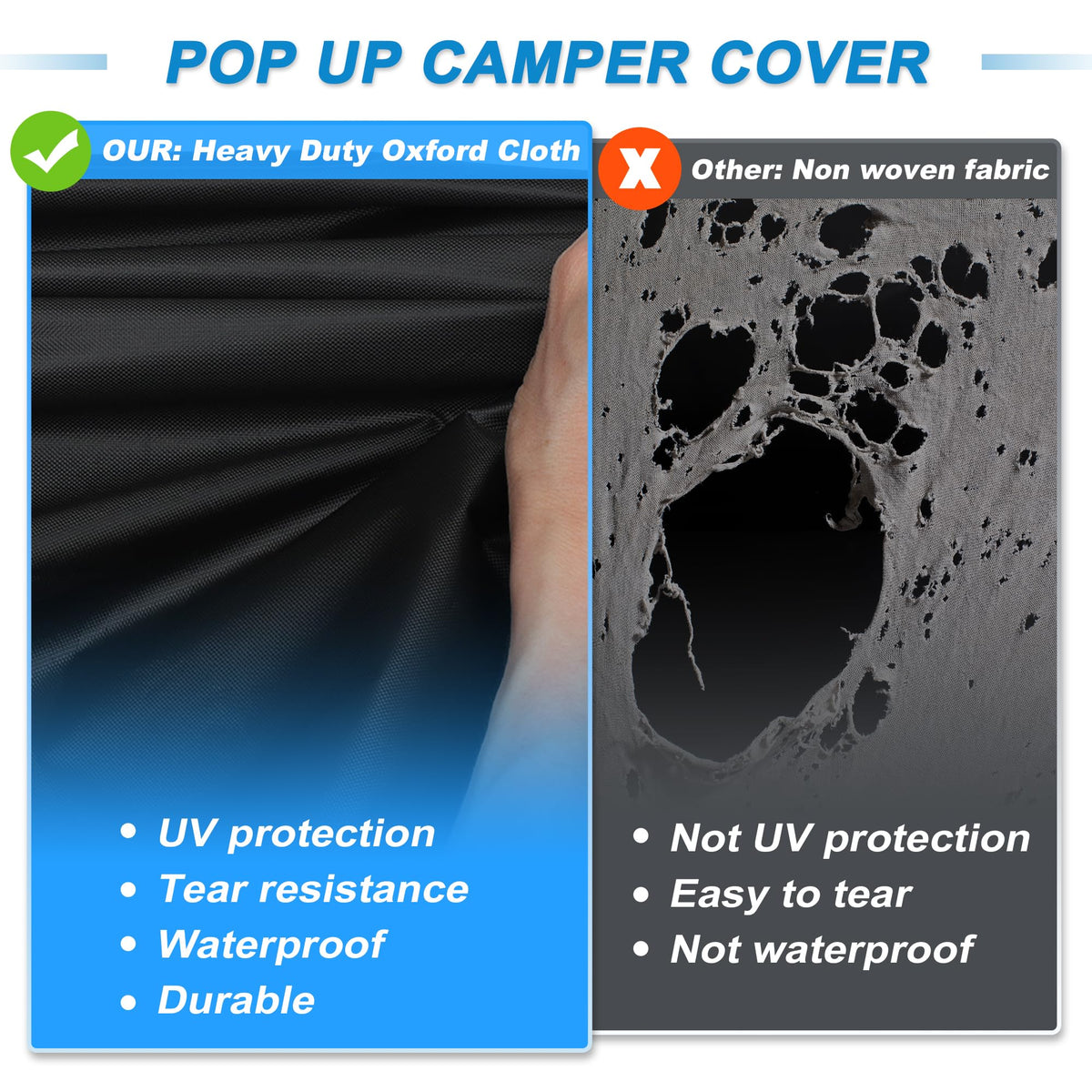 14ft-16ft Heavy Duty Oxford Waterproof Pop-Up Camper Cover Z579658