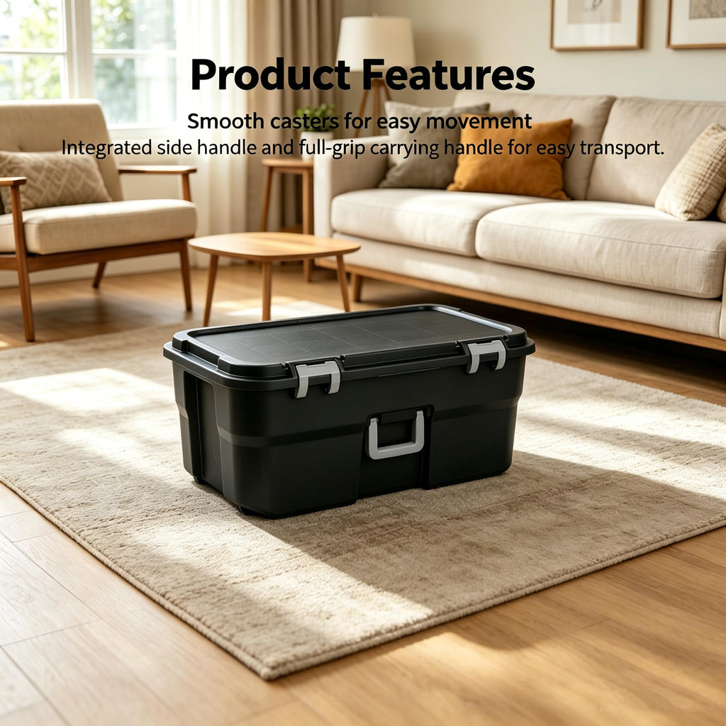 Black 22 Gal Wheeled Polypropylene Storage Trunk Y204432