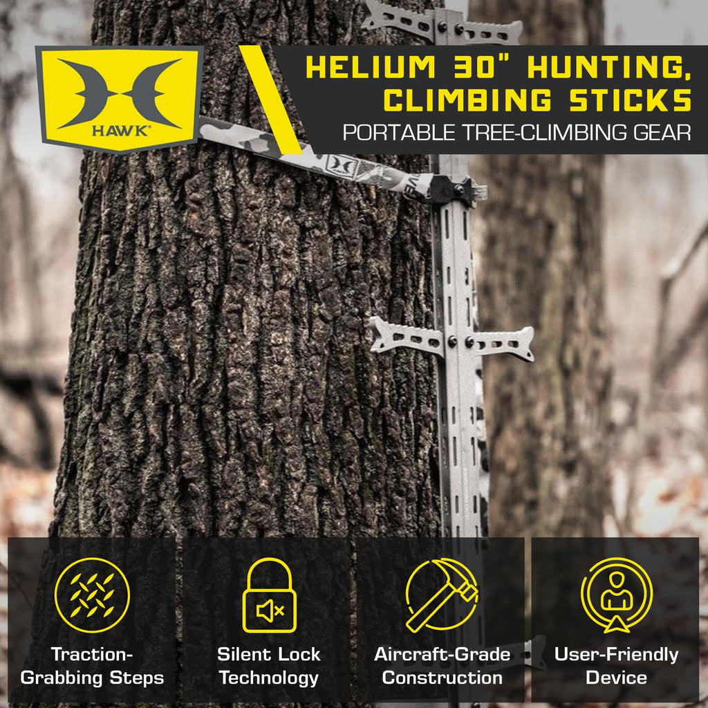 1-Person Tree Stand Platform & Set of 3 Climbing Sticks with Fold-Up Steps W472275