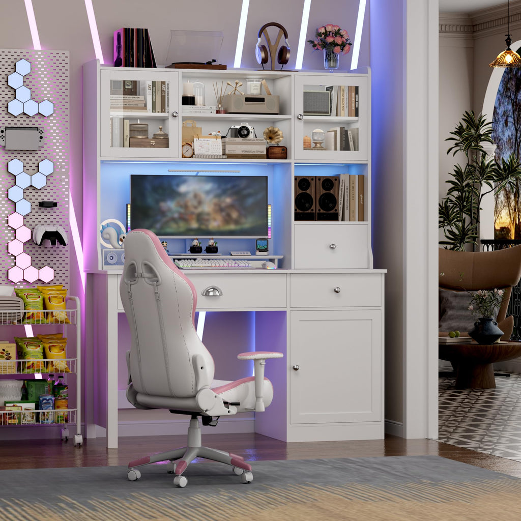 Computer Desk with Hutch and Power Outlet E920