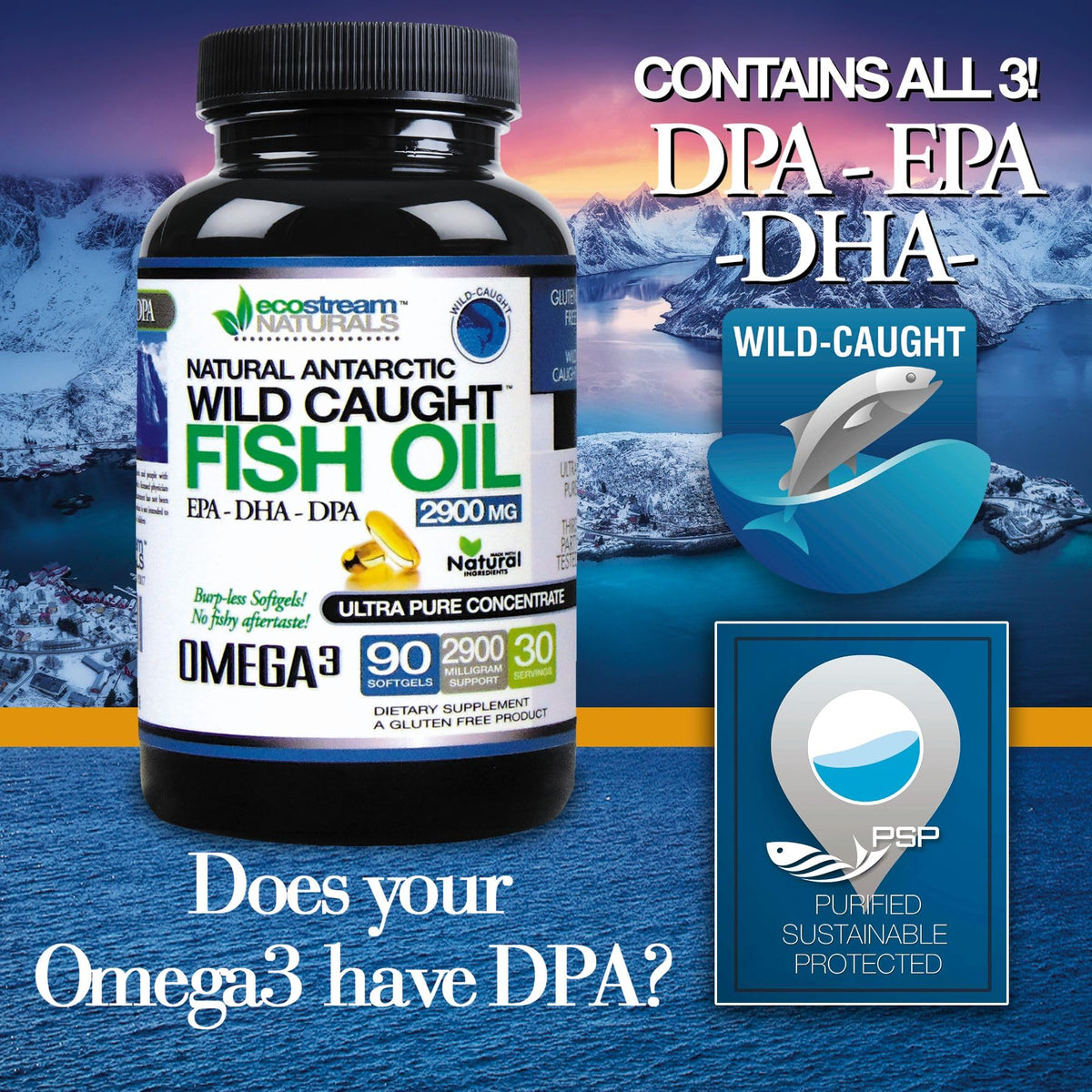 Wild Caught Omega 3 Fish Oil 2,900 MG P88691