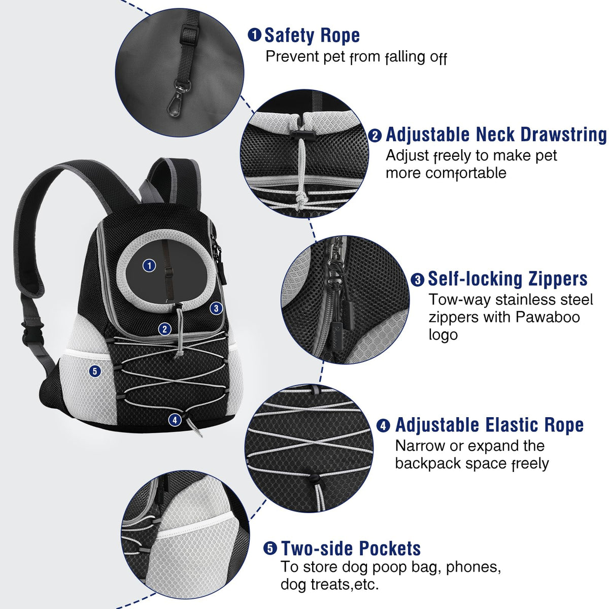 Ventilated Mesh Pet Front Carrier Backpack D323109