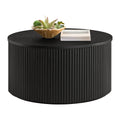 Black Fluted Round Coffee Table U78765