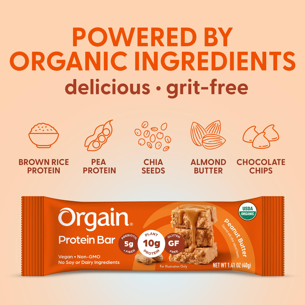 Organic Vegan 10g Protein Bars Peanut Butter 12 Pk U798