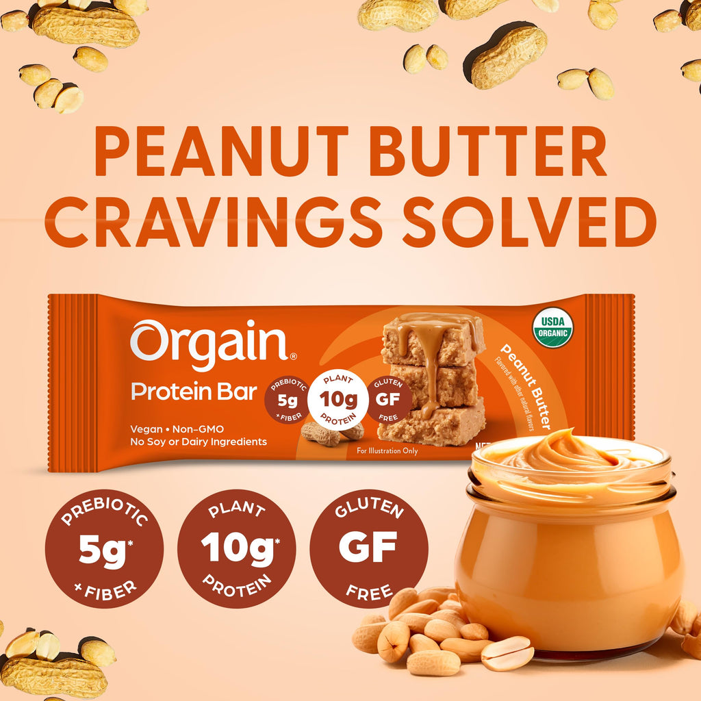 Organic Vegan 10g Protein Bars Peanut Butter 12 Pk U798