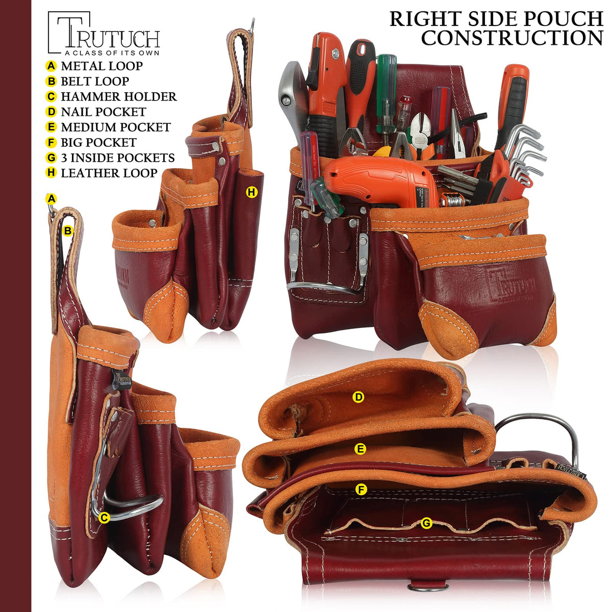 Maroon Leather Tool Belt W34702