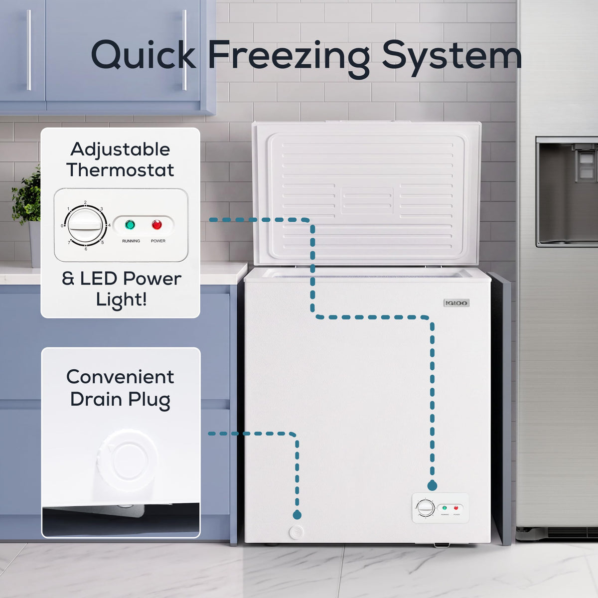 5.0 Cu Ft Upright Deep Freezer with Removable Basket Q27137