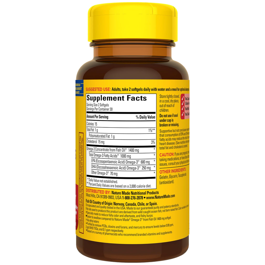 Fish Oil Omega 3 1400 mg Minis 60 Softgels C94541