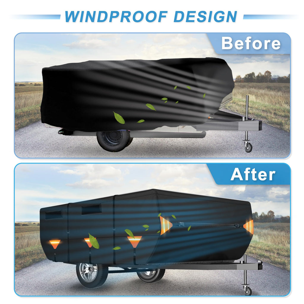 14ft-16ft Heavy Duty Oxford Waterproof Pop-Up Camper Cover Z579658