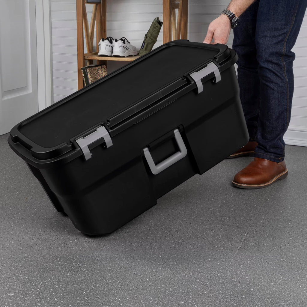Black 22 Gal Wheeled Polypropylene Storage Trunk Y204432