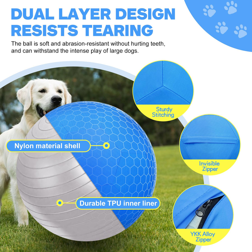 25" Waterproof Durable Dual-Layer Herding Ball for Dogs and Horses (Blue) R771