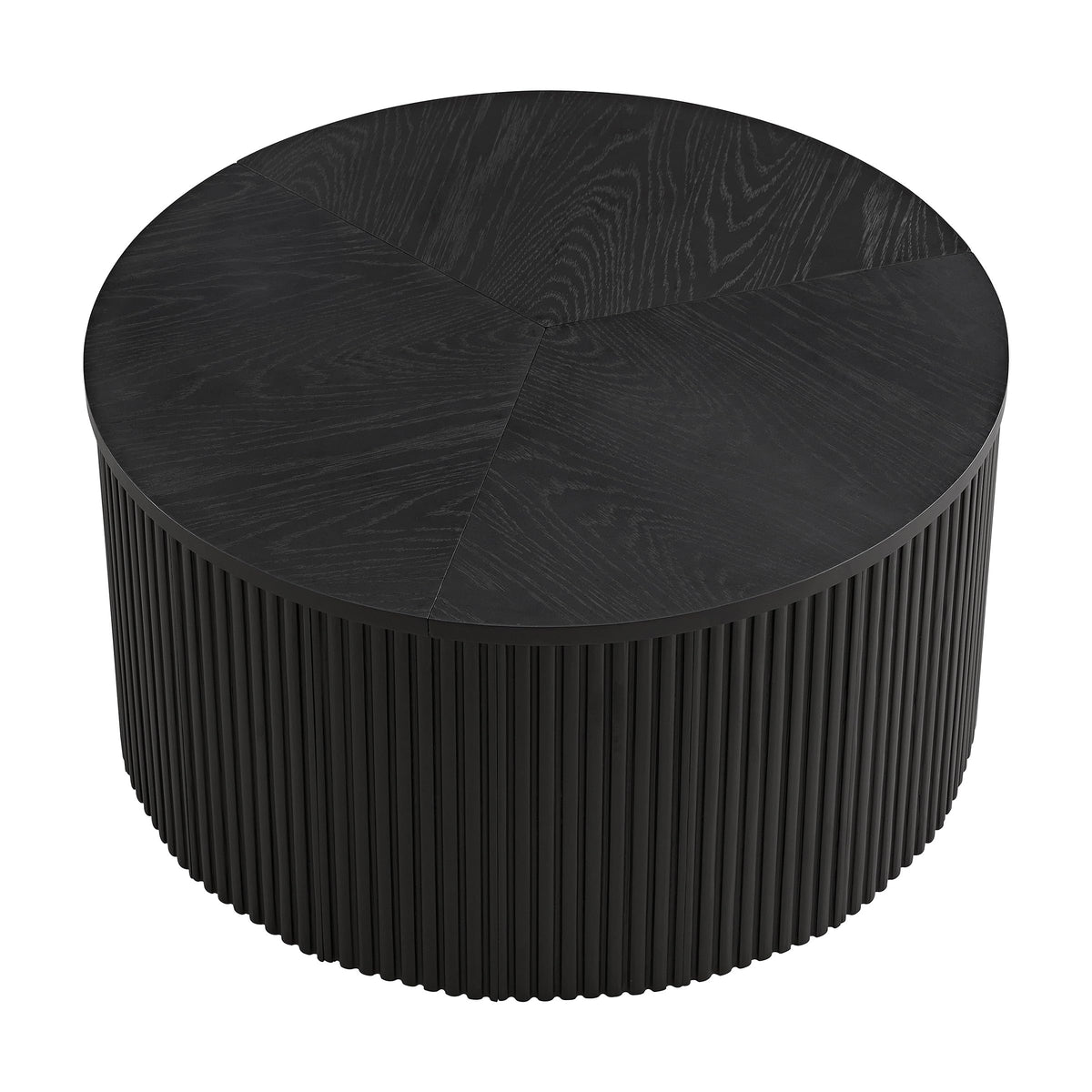 Black Fluted Round Coffee Table U78765