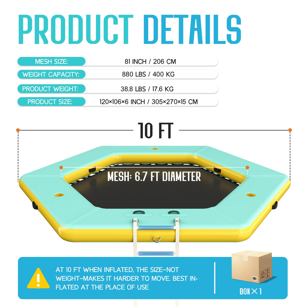 10 FT Hexagon Inflatable Water Hammock E28360