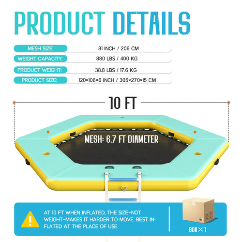 10 FT Hexagon Inflatable Water Hammock E28360