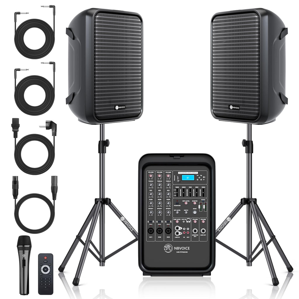 Portable All-in-One 2-Way PA System with 8-Channel Mixer B743