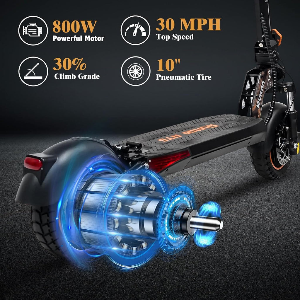 800W 35 Miles 30 MPH 10" Off-Road Folding Electric Scooter M5007